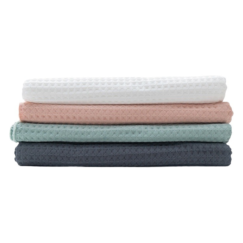 Autumn and Winter cotton thickened double-layer honeycomb waffle fabric one side gauze one side honeycomb waffle 32 single yarn