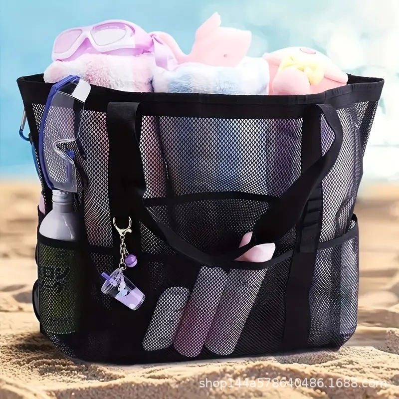 Beach Bag Large Capacity Mesh Toy Storage Bag Multifunctional Travel Portable Swimsuit Hollow Storage Bag Wholesale