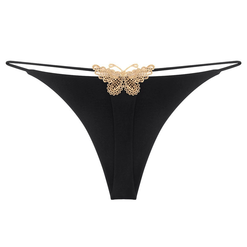 Double-layer thin belt sexy butterfly embroidered thong one-piece light and comfortable underwear hot sexy underwear
