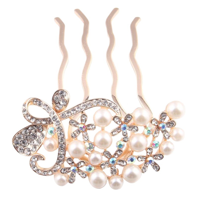 Bridal Comb Tassel Hair Accessories Hairpin Alloy Ball Head Women's Hairpin Bow Pearl Hair Comb