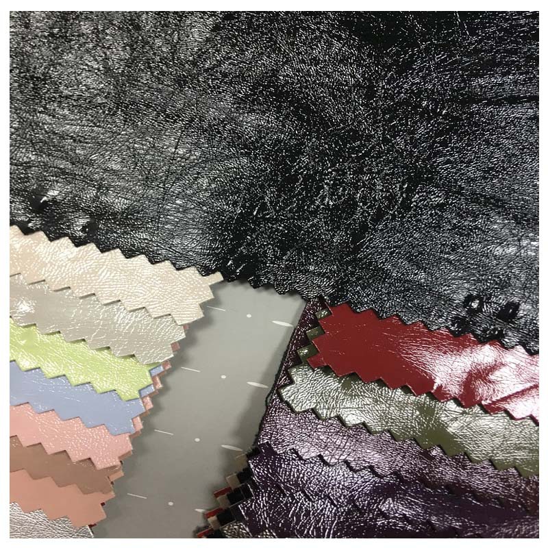 Four-sided elastic soft 101 pattern reflective mirror PU leather high-gloss film patent leather Hami melon pattern leather fabric