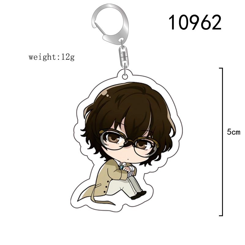 Picture of Mizhuo Bungo Stray Dogs Dazai Osamu Photo Card Keychain Acrylic Pendant Anime Trendy Merchandise