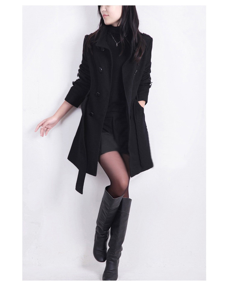 Picture of Cross-border European and American Autumn and Winter New Woolen Coat plus size Korean Slim-fit Long Woolen Coat Trenchcoat