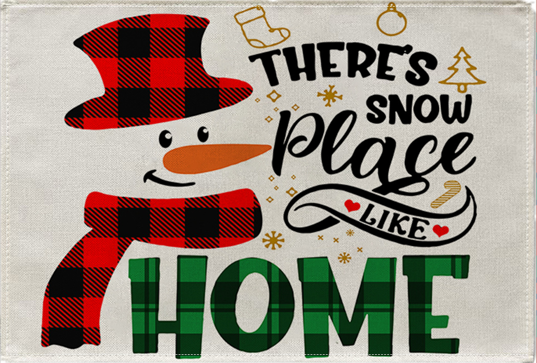 Picture of Christmas Placemat Scandinavian Style English Letter Napkin Western Restaurant Tablecloth Single Layer Linen Insulation Mat Table Mat