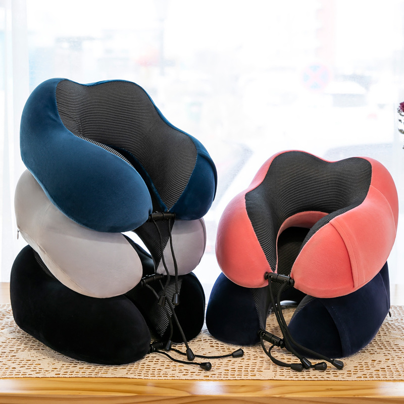 Picture of Cross-border U-shaped neck pillow can be fixed Logo simple memory foam U-shaped pillow wholesale travel neck pillow portable U-shaped pillow