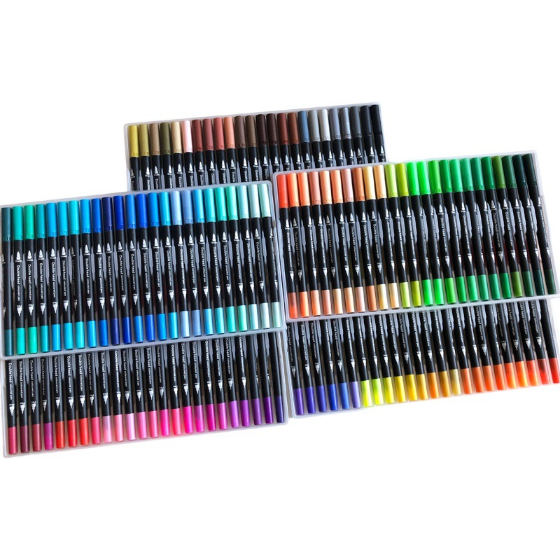 Cross-border soft head double head watercolor pen set 36 color art supplies Gouxianbi brush pen water-based marker pen in stock