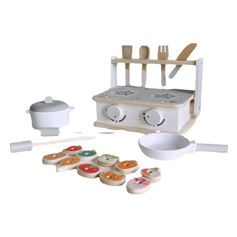 in Nordic-style portable mini kitchen gas stove toy children's cooking and cooking set simulation tableware