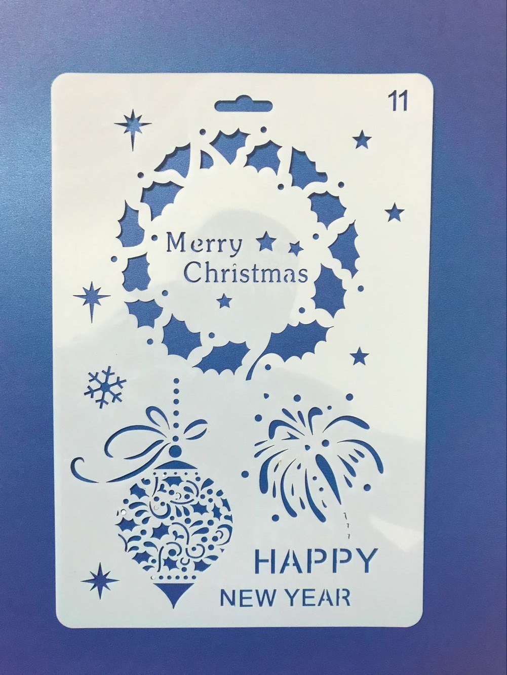 Picture of Christmas series painting template hollow diy album Lace ruler hand-written newspaper Journal drawing spray mold