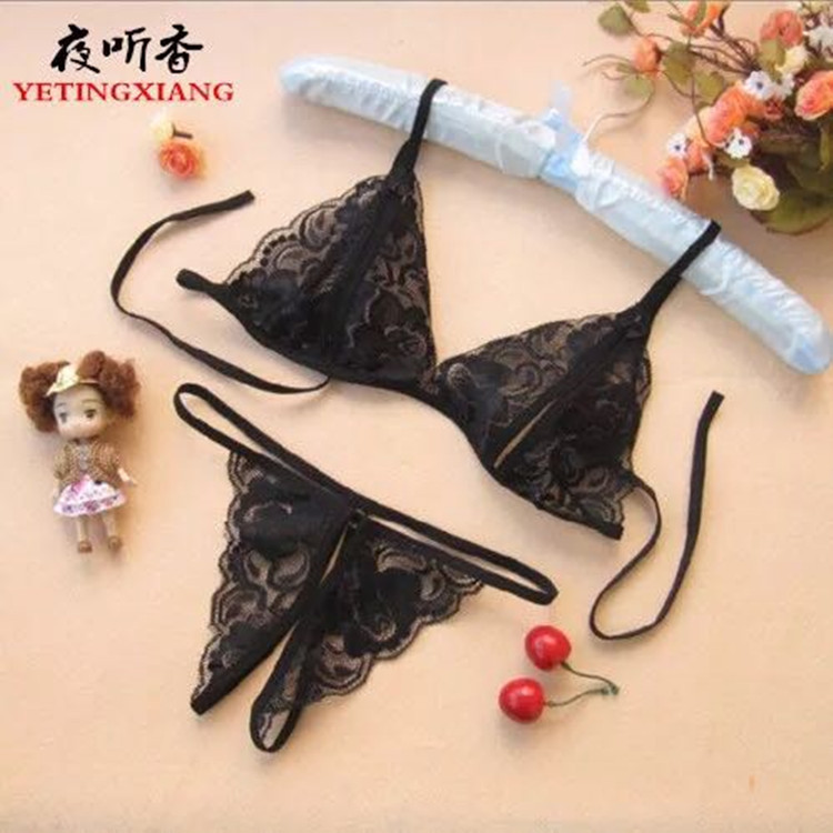 Sexy temptation lace transparent Women's Open-end temptation three-point women's sexy lingerie open crotch suit one-piece delivery