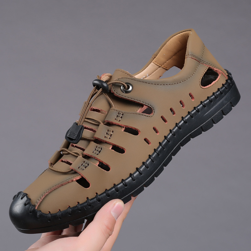 Men's Sandals New Summer Baotou Hollow Shoes Youth Outdoor Casual Shoes Cross-border Trade Fashion Soft Sole Sandals