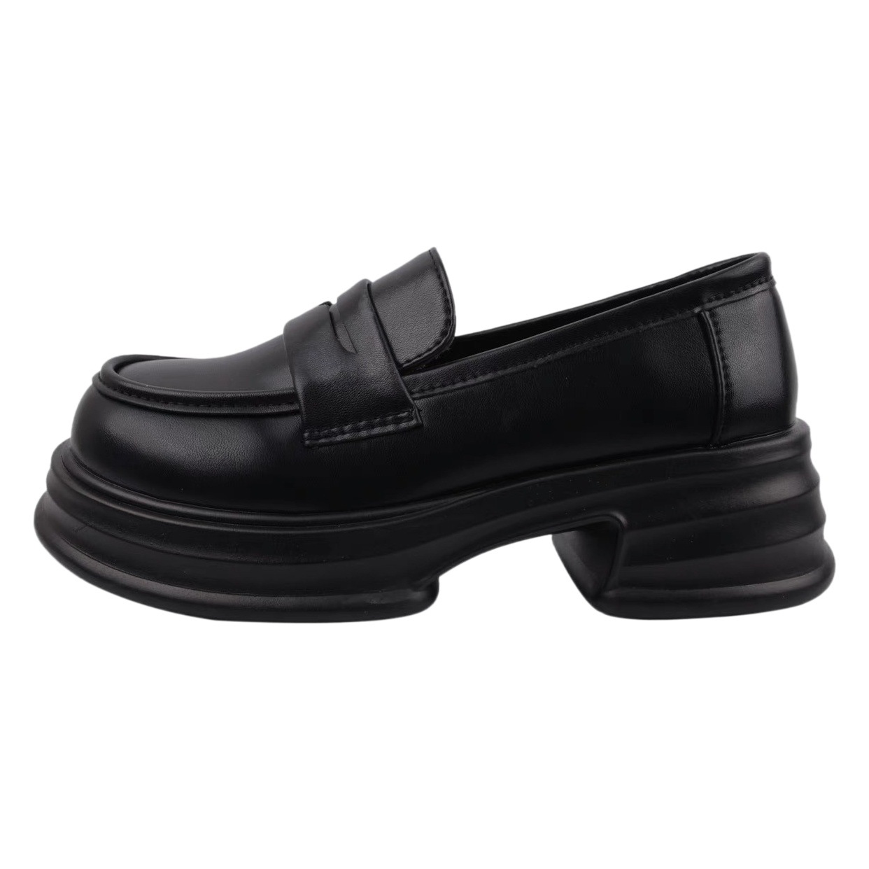 British Style Small Leather Shoes for Women 2024 Spring & Fall Student Jk Thick-Soled Mary Jane Flats Heightening Loafers Ins Trbottom