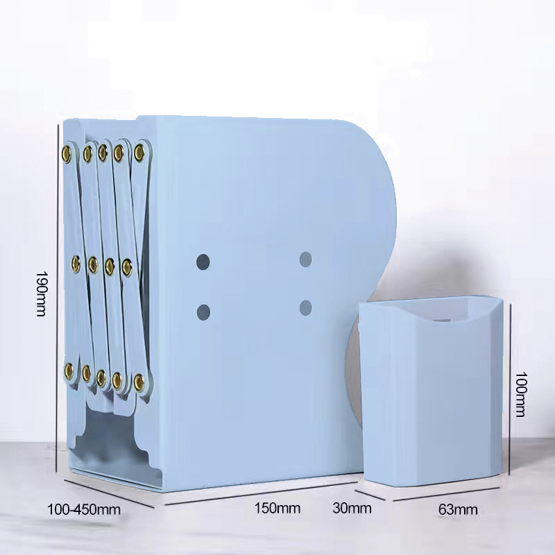 Picture of Bookshelf large capacity thickened simple fixed Book student desk storage rack with pen holder retractable book stand batch