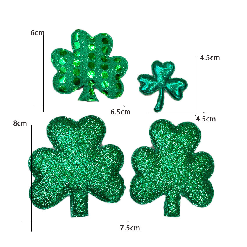 New four-leaf clover headband Irish four-leaf clover accessories St Pat festival Clover cake plug-in accessories