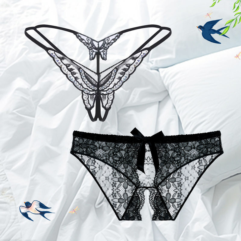 Transparent Underpants Open Lace Sexy No-off Transparent Japanese Style Low Waist Underwear Tempting Women's Sexy Underwear