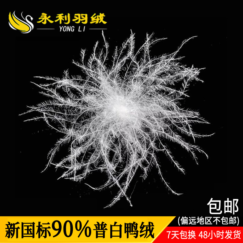 Factory direct wide inspection new national standard 90 white duck down down large high fluffy filler boutique 90 white duck down