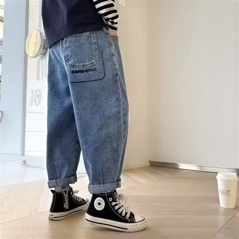 Picture of Boys' pants spring 2024 New trousers autumn middle and big children boys' children's clothing autumn clothes children's jeans fashion
