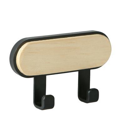 Picture of Wooden Round Head Hook Multi-Functional Household Nail-Free Sticking Hook Strong Load-Bearing Creative Hook Door Hook Hook