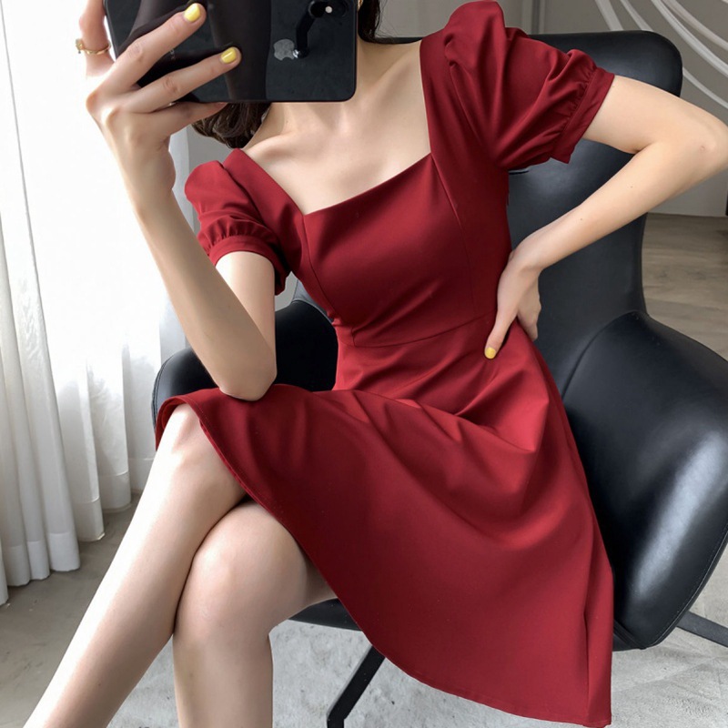 Picture of Dress 2025 Summer New Style Ins Tea Break Dress Elegant Off-Shoulder Knee-Length Hepburn Style Plus Size Little Black Dress