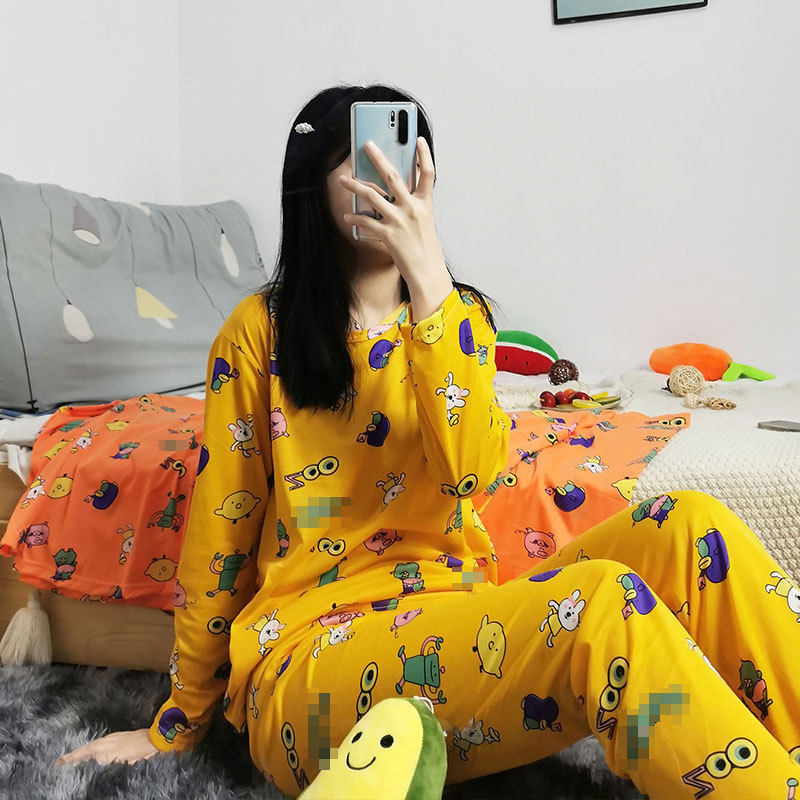 Picture of Foreign trade stalls can wear pajamas women's spring and autumn thin home clothes cartoon cute women's long sleeve trousers suit