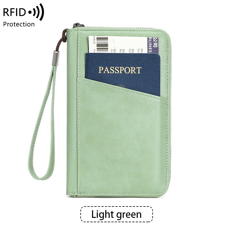 Picture of Cross-border New RFID Anti-magnetic Wallet Zipper Passport Bag Certificate Bag Air Ticket Storage Bag Multifunctional Passport Wallet