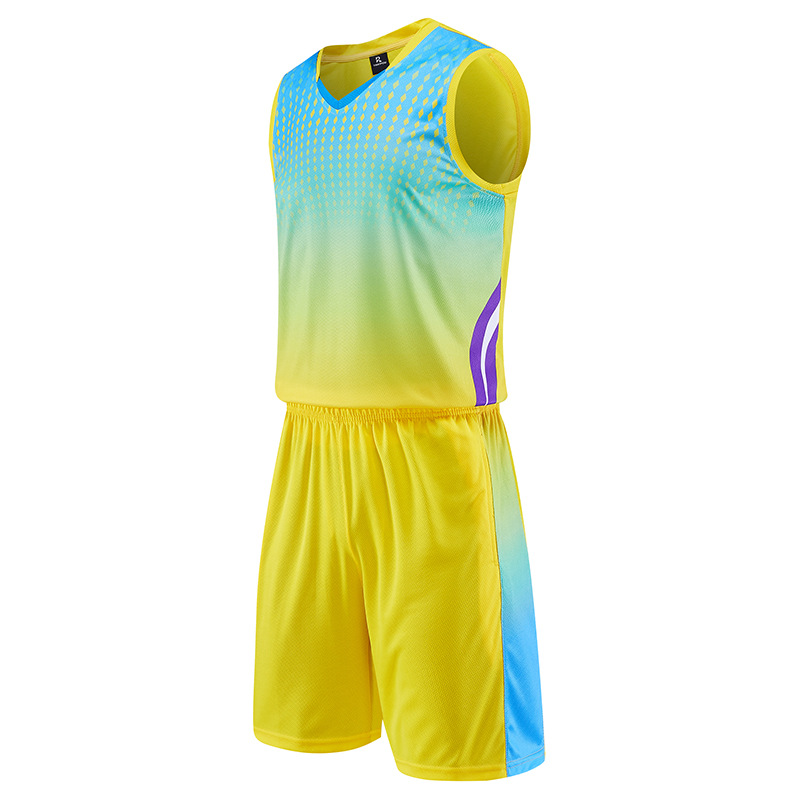 Picture of Summer new dry breathable outdoor sports leisure gradient basketball suit manufacturers wholesale printed logo printing
