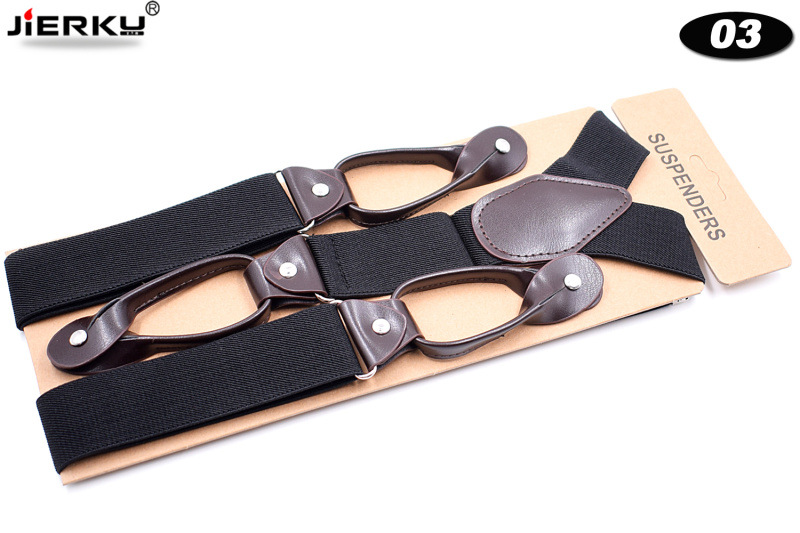 Picture of Cross-border supply adult men's leisure straps Y-shaped 6-clip elastic suspenders spot men suspenders