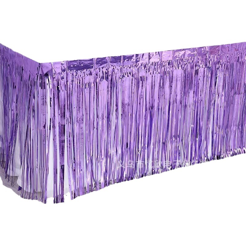 Cross-Border Rain Silk Table Curtain Pet Table Skirt Decorative Table Decoration Dress up Supplies Party Decoration Table Curtain Table Surround Rain Silk