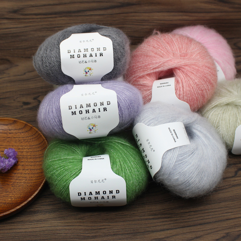Mohair wool hand-knitted South African young mohair fine wool woven scarf shawl outer wear wool ball diy