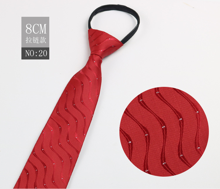 Picture of Factory Black Men's Tie Striped Blue Business Tie Lazy People Knot Free Zipper Tie in stock Wholesale