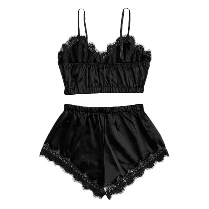 Manufacturer European and American cross-border hot sexy lace sexy lingerie sling three-point wrapped chest lace underwear suit