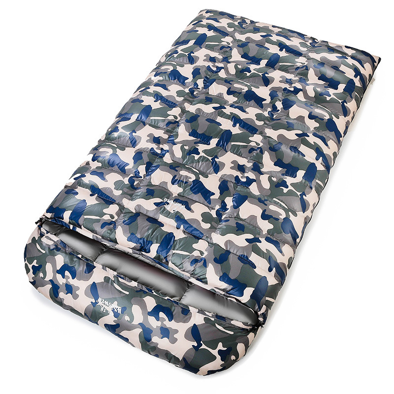 Picture of Factory wholesale double sleeping bag machine washable white duck down outdoor camping sleeping bag adult double travel sleeping bag in stock