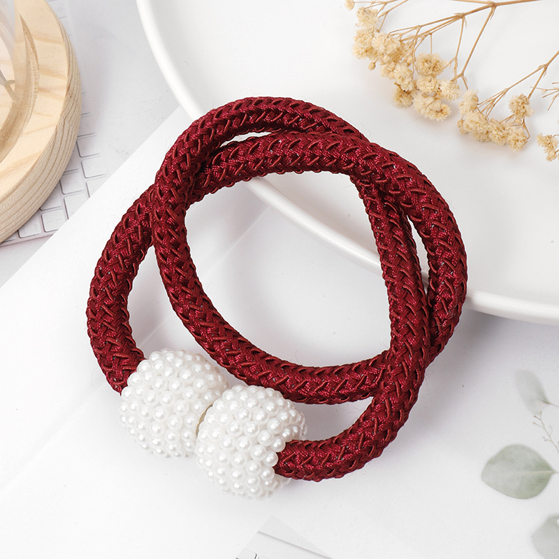 Picture of Curtain Straps Wholesale Small Pearl Magnetic Curtain Buckles Punch-Free Curtain Storage Binding Rope Drawstring Accessories