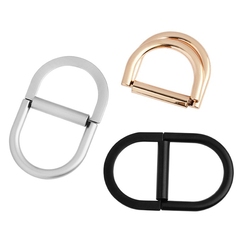 Tight Waist Button Metal Ring Double D-Button Clothes Coat Skirt Windbreaker Semi-Circular D-Button Adjusting Fixed Belt Button