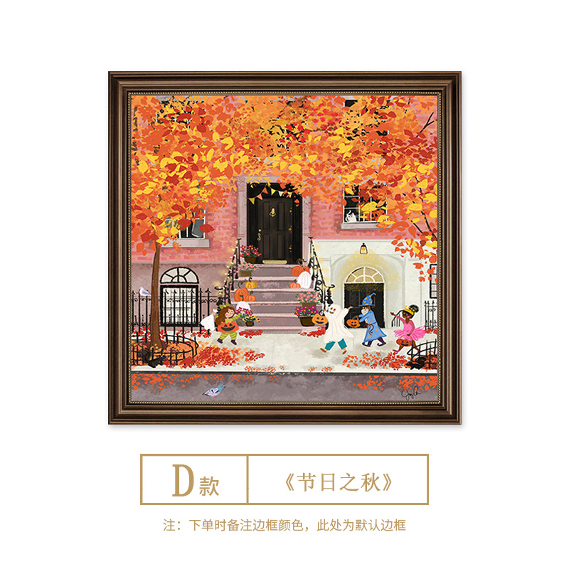 Picture of Winter Lights Hanging Painting Christmas Decorative Painting American Entrance Entrance Auschle Murals Bedroom Painting Restaurant High-level Oil Painting