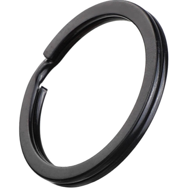 30mm Pure Black Flat Key Ring Round Key Chain Jewelry Toy Luggage Water Cup Hanging Ring Carabiner Accessories