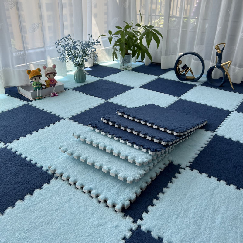 Picture of Bedside carpet bedroom full-bed room plush stitching foam floor mat cut tatami mat stain-resistant household
