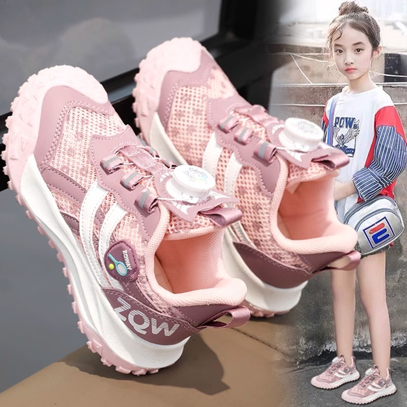 Girls Shoes sneaker Spring 2025 New Children's Soft Sole Mesh Torre Shoes Girls Big Children Breathable Single Mesh Shoes