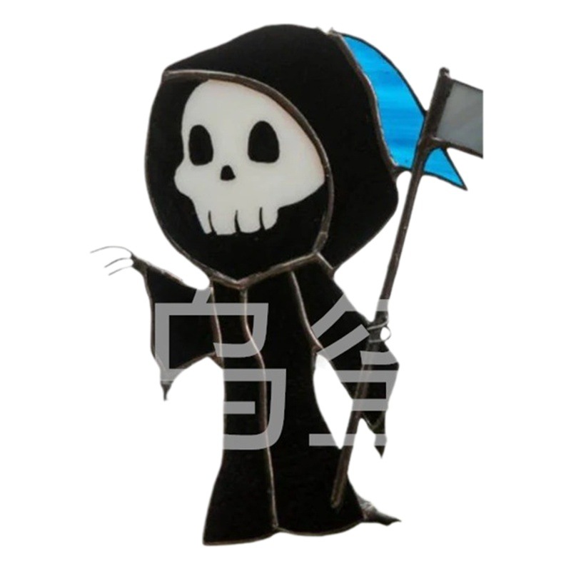 Cross-border Popular Party decoration Halloween clerk ghost witch Scarecrow death ornaments colored glass decoration