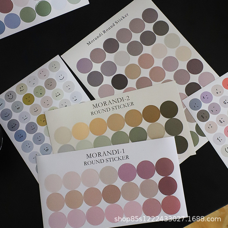 Zhuo Fiber Flower Material Morandi Color Gentle Texture Dot Sticker Any Hand Account Sticker Floral Material