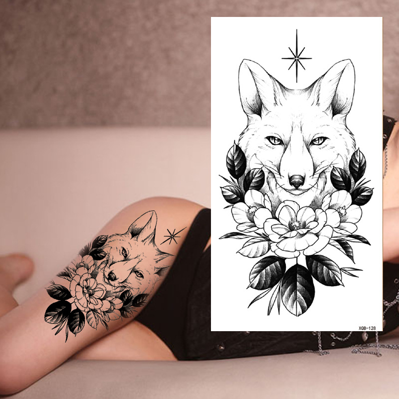 Picture of Children's cartoon flower arm sticker half arm full arm pink pig funny cross-border Henna creative color tattoo sticker wholesale