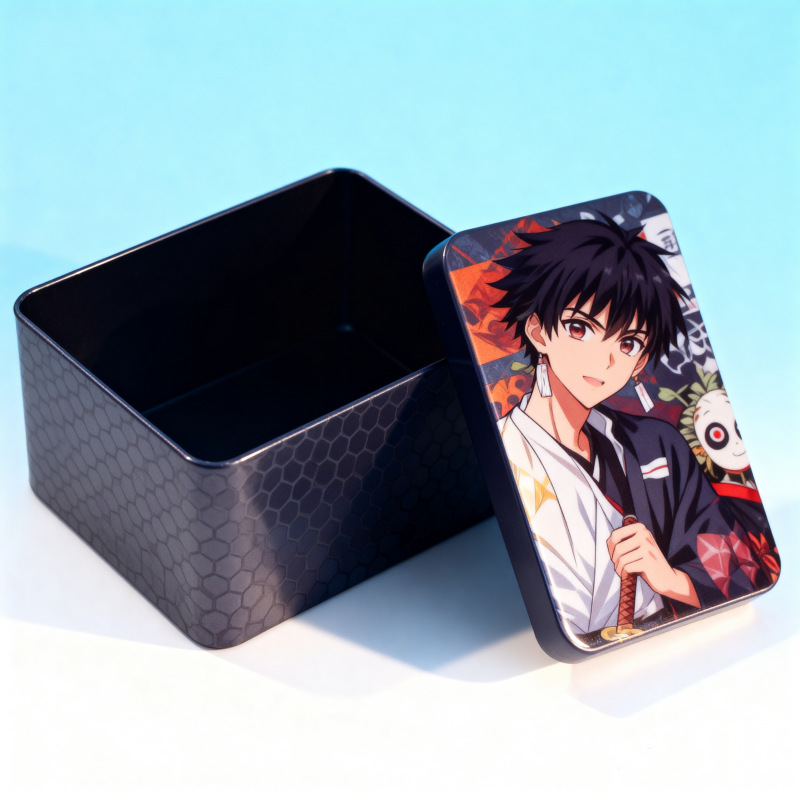 Customized Japanese Anime Tinplate Box Trendy Toy Figure Tin Box Packaging Game Peripheral Product Storage Box Empty Box