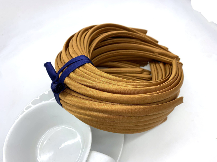 Picture of 10mm Candy-Colored Cloth-Wrapped Thickeneded Headband DIY Hairband Material Hair Accessories 1cm Satin Set Cloth Headband