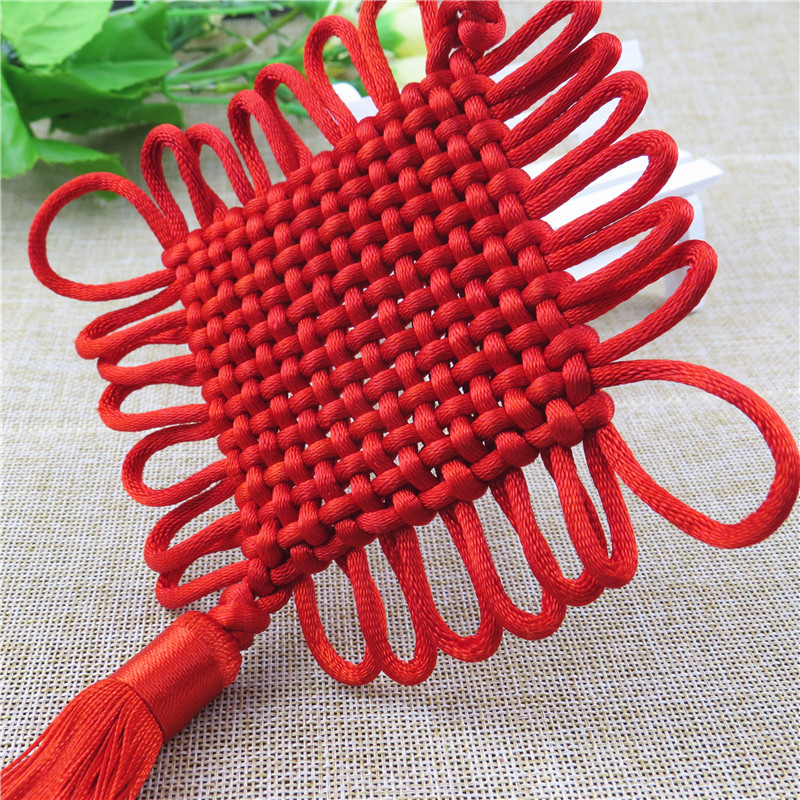 Hand-Woven New No. 4 Chinese Knot with Tassel Ears Special Price 14 Plates Chinese Pendant Large Chinese Knot