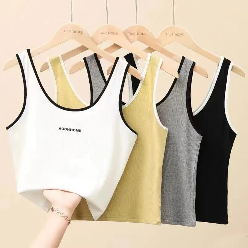 Picture of Camisole Vest Women's Summer Short Navel Base Sleeveless Letter Sports Top Vest Women's Outer Wear New Style