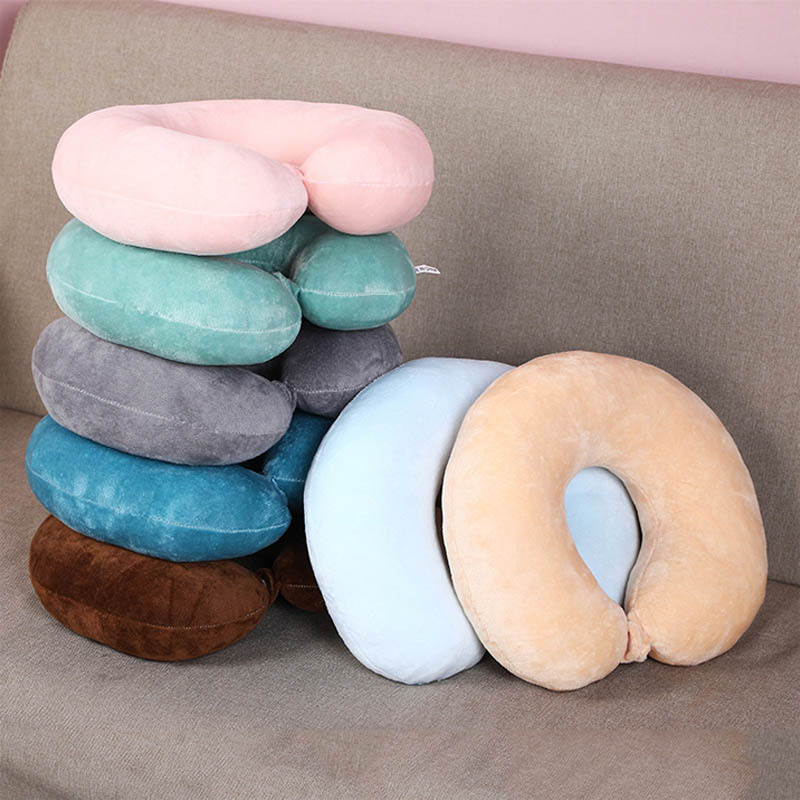 Picture of New PP cotton solid color U-shaped pillow headrest office nap pillow travel rest cervical pillow wholesale