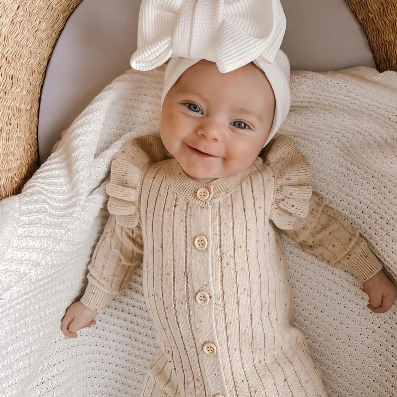 Picture of Foreign trade baby Autumn jumpsuit knitted sweater spring and autumn cotton romper outer wear autumn newborn clothes
