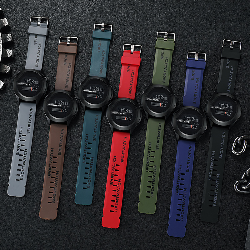 New spring men's large dial cold light electronic watch male student female fashion simple waterproof electronic watch