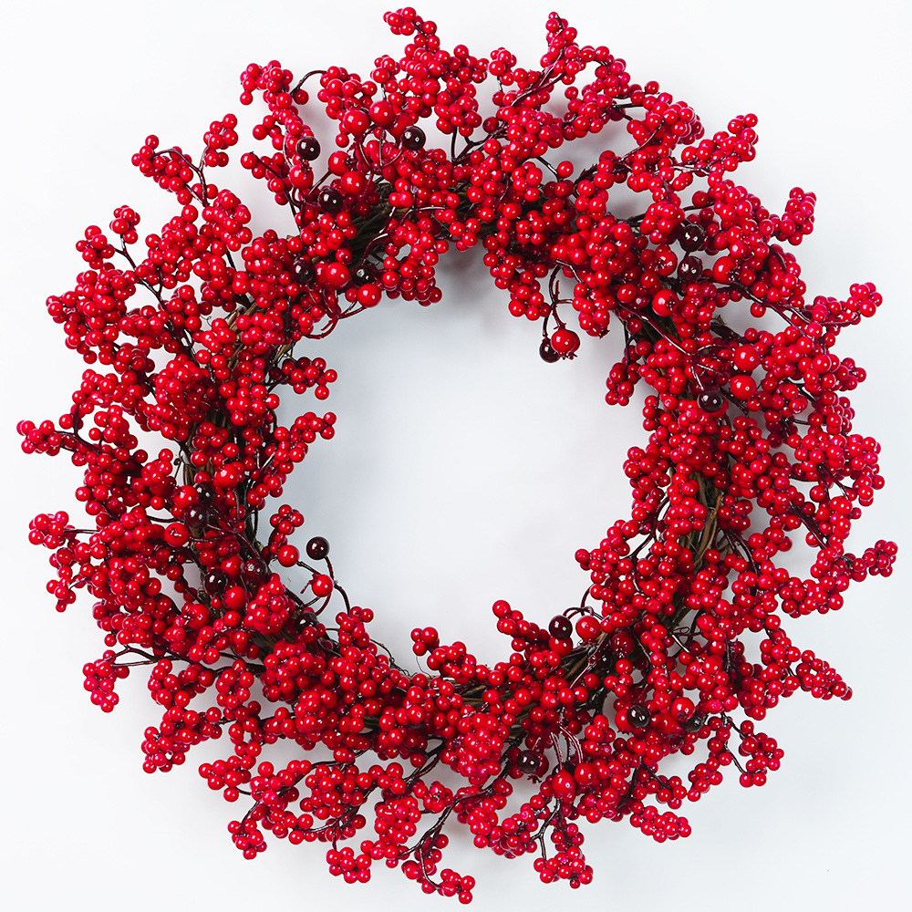 Picture of New simulation red fruit wreath rich fruit Holly fruit berry wreath Christmas tree ornaments Amazon Christmas supplies
