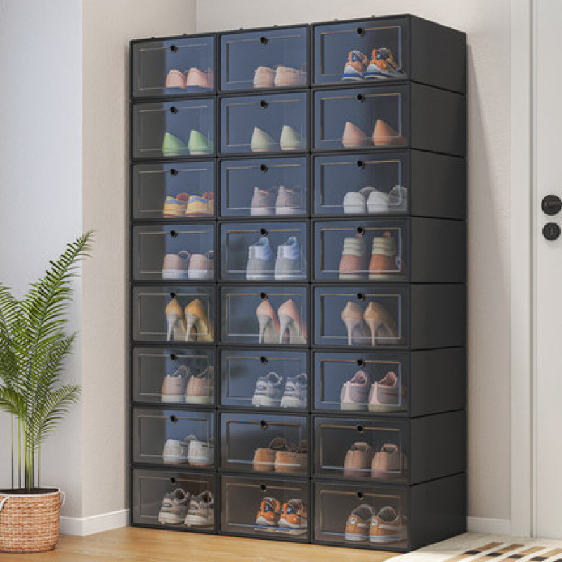 Plastic Shoe Box Household Door Simple Shoe Rack Dormitory Shoe Storage Space-Saving Shoe Cabinet Storage Box Transparent