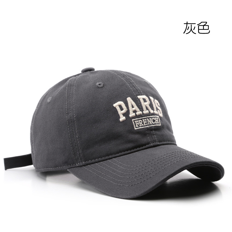 Picture of Japanese Style Personalized Retro Letter Embroidered Peaked Cap for Men and Women Outdoor Men's Travel Sun Protection Baseball Cap for Women K-Style